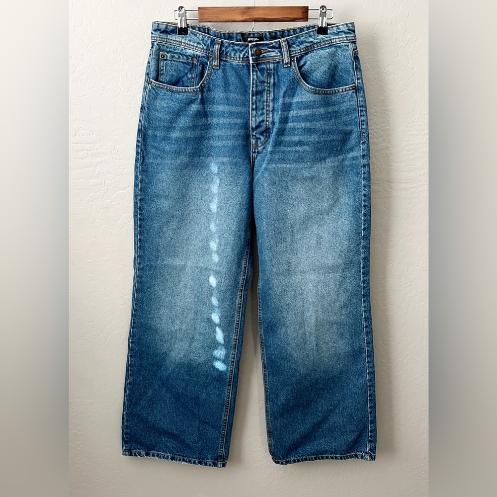 Nasty Gal Baggy Wide Leg High Waisted Full Length Jeans